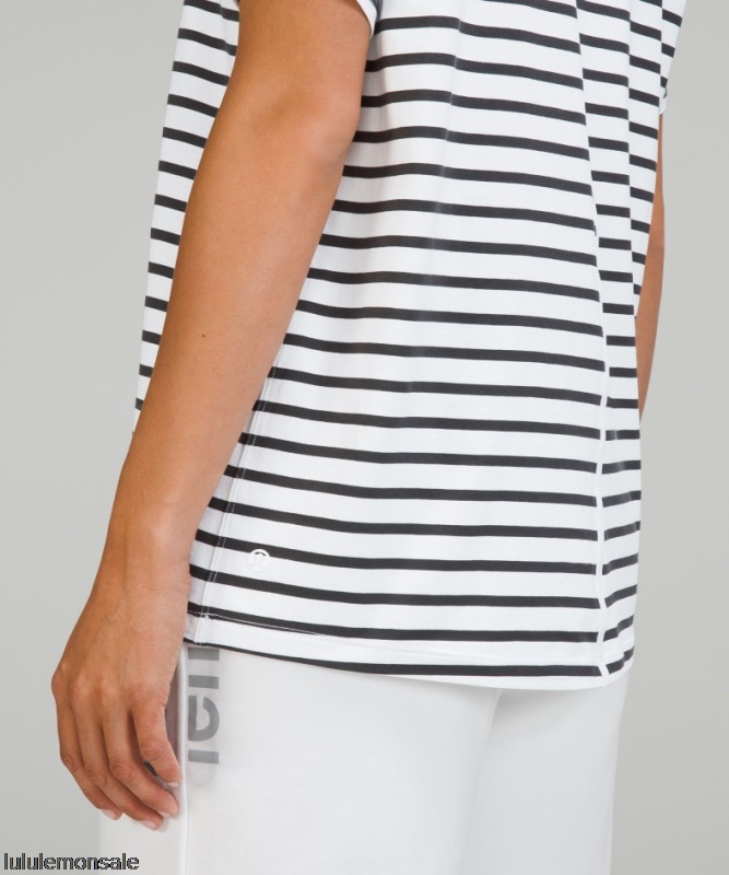 Lululemon Damen DELULU315 | All Yours Baumwoll T-shirt Yachtie Streifen
